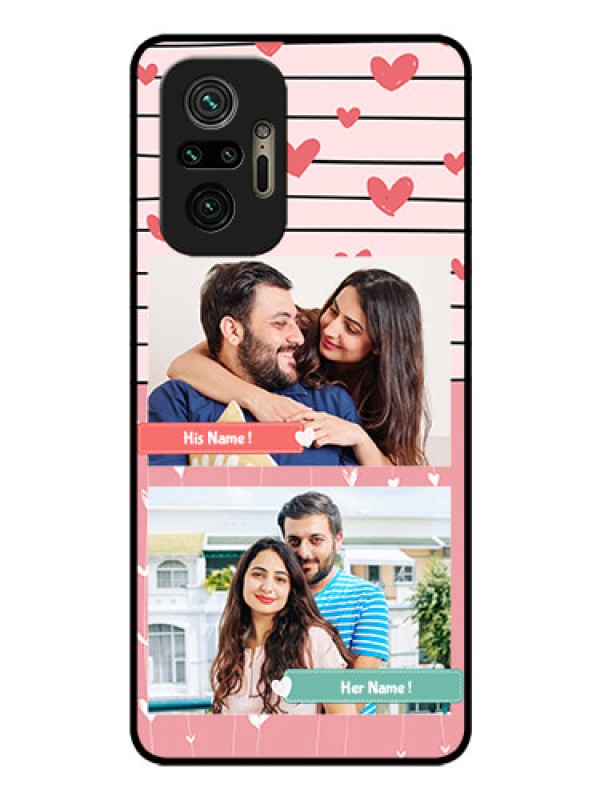 Custom Redmi Note 10 Pro Max Custom Glass Mobile Case - Photo with Heart Design