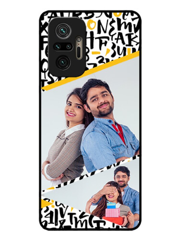 Custom Redmi Note 10 Pro Max Custom Glass Mobile Case - Letters Pattern Design