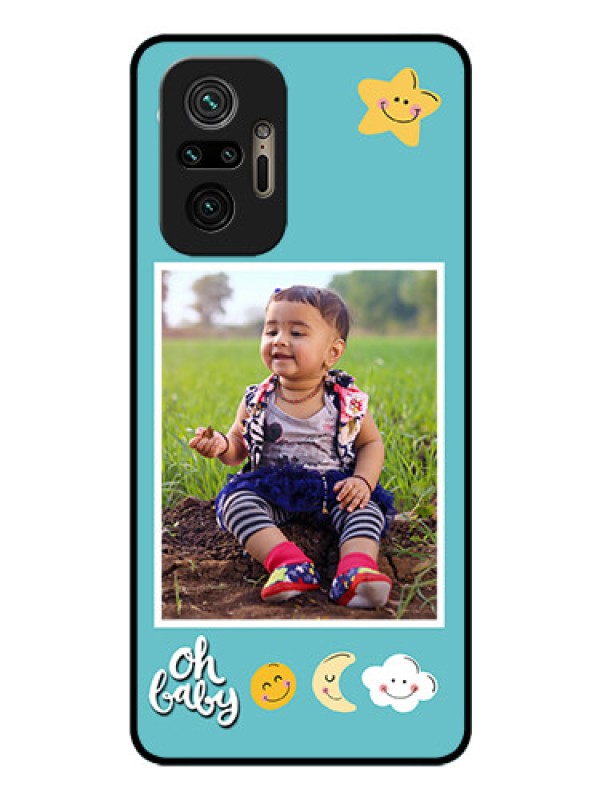 Custom Redmi Note 10 Pro Max Personalized Glass Phone Case - Smiley Kids Stars Design