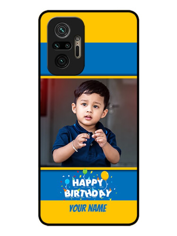 Custom Redmi Note 10 Pro Max Custom Glass Mobile Case - Birthday Wishes Design