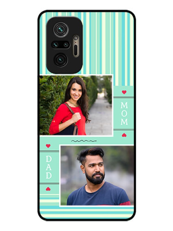 Custom Redmi Note 10 Pro Max Custom Glass Phone Case - Mom & Dad Pic Design