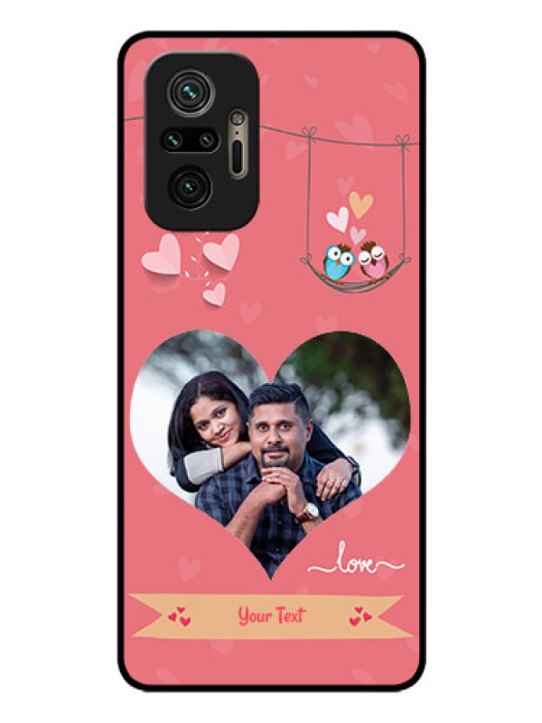 Custom Redmi Note 10 Pro Max Personalized Glass Phone Case - Peach Color Love Design 
