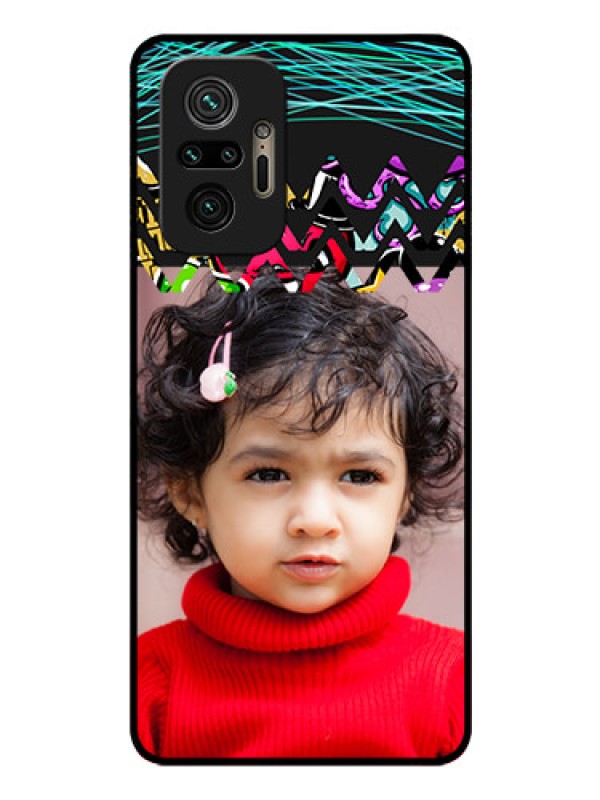 Custom Redmi Note 10 Pro Max Personalized Glass Phone Case - Neon Abstract Design