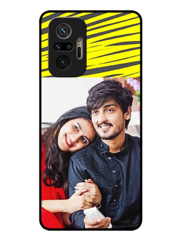 Custom Redmi Note 10 Pro Max Photo Printing on Glass Case - Yellow Abstract Design