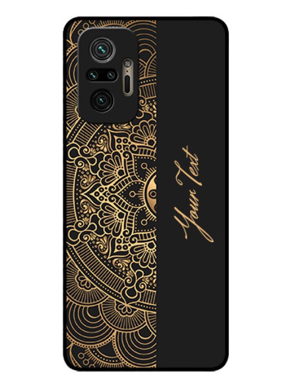 Custom Xiaomi Redmi Note 10 Pro Max Photo Printing on Glass Case - Mandala art with custom text Design