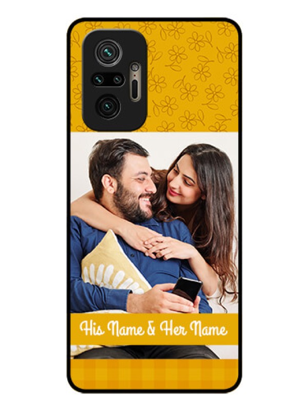 Custom Redmi Note 10 Pro Custom Glass Mobile Case - Yellow Floral Design