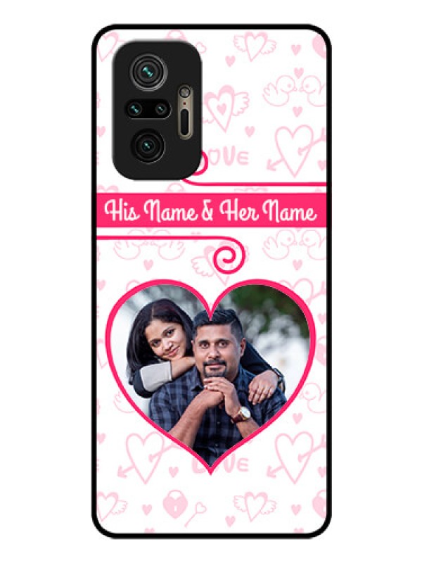 Custom Redmi Note 10 Pro Personalized Glass Phone Case - Heart Shape Love Design