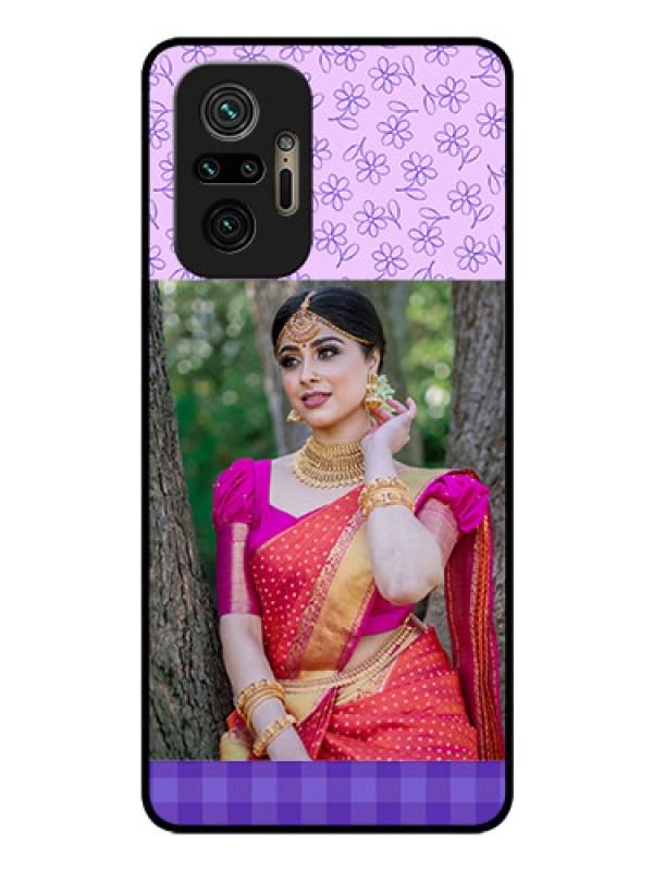 Custom Redmi Note 10 Pro Custom Glass Phone Case - Purple Floral Design