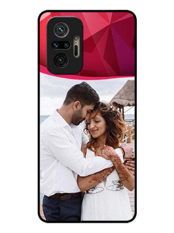 Custom Redmi Note 10 Pro Custom Glass Mobile Case - Red Abstract Design