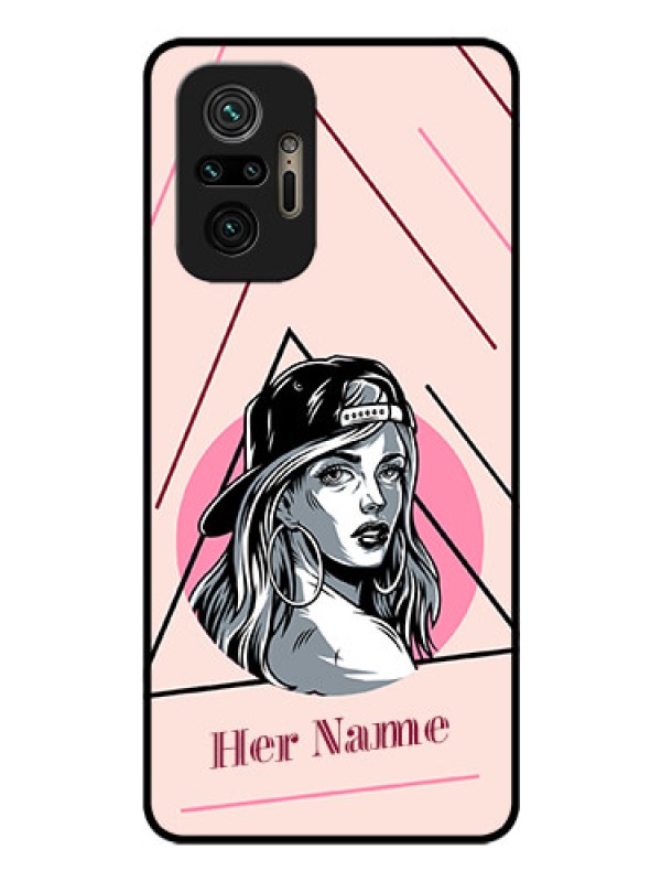 Custom Xiaomi Redmi Note 10 Pro Personalized Glass Phone Case - Rockstar Girl Design