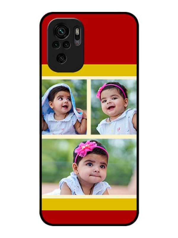 Custom Redmi Note 10 Custom Glass Mobile Case - Multiple Pic Upload Design