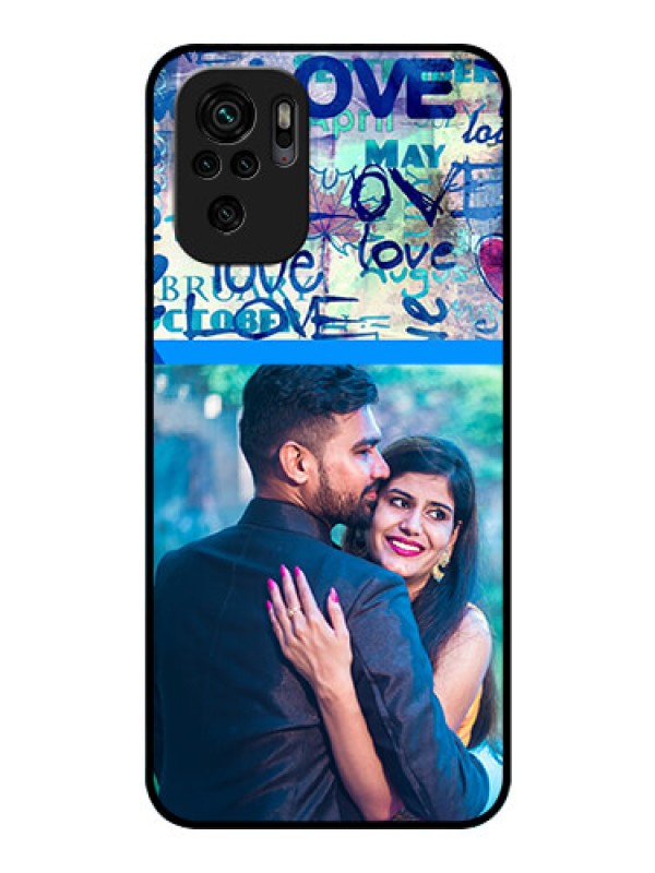 Custom Redmi Note 10 Custom Glass Mobile Case - Colorful Love Design