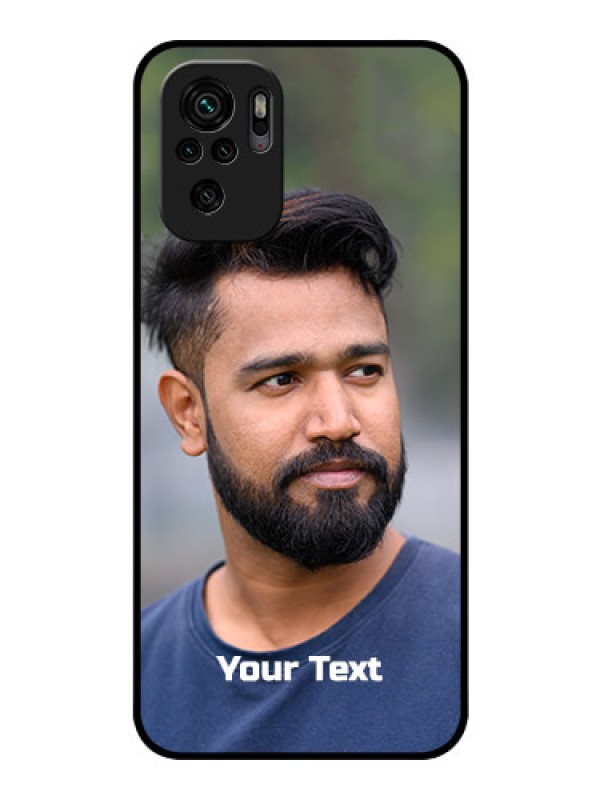 Custom Redmi Note 10 Glass Mobile Cover: Photo with Text