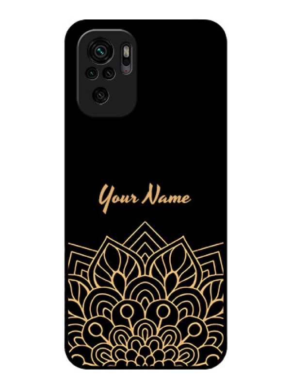 Custom Xiaomi Redmi Note 10 Custom Glass Phone Case - Golden mandala Design