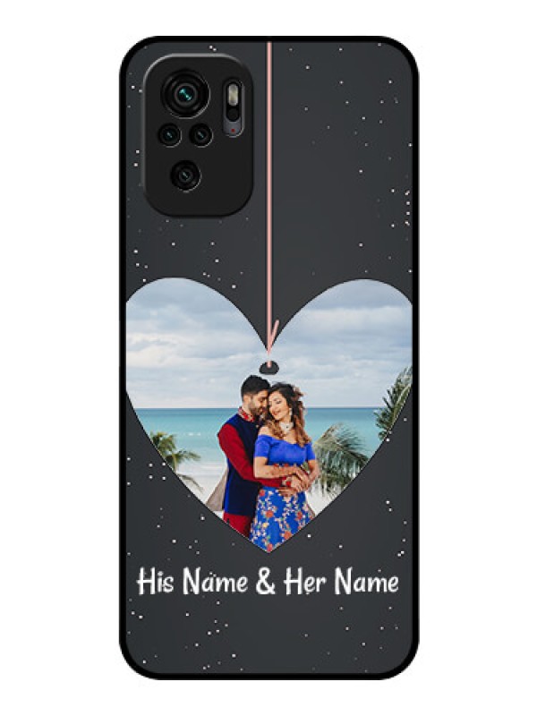 Custom Redmi Note 10s Custom Glass Phone Case - Hanging Heart Design