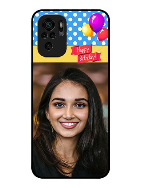 Custom Redmi Note 10s Custom Glass Mobile Case - Happy Birthday Design