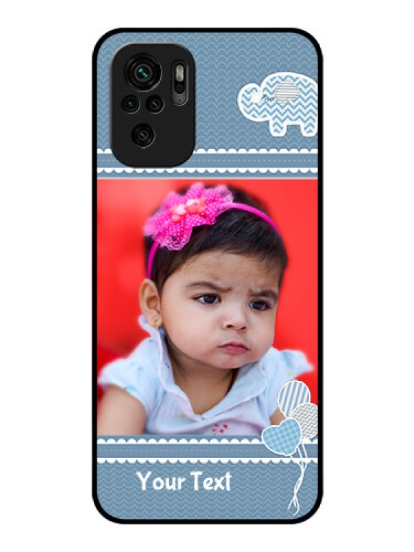 Custom Redmi Note 10s Photo Printing on Glass Case - with Kids Pattern Design