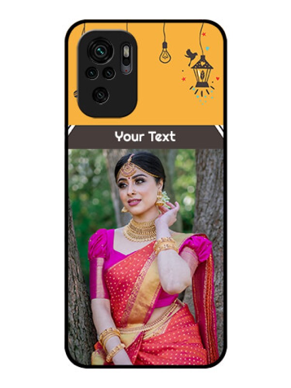 Custom Redmi Note 10s Custom Glass Mobile Case - with Family Picture and Icons 