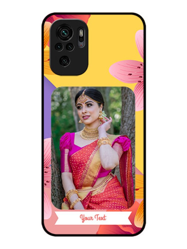 Custom Redmi Note 10s Custom Glass Mobile Case - 3 Image With Vintage Floral Design