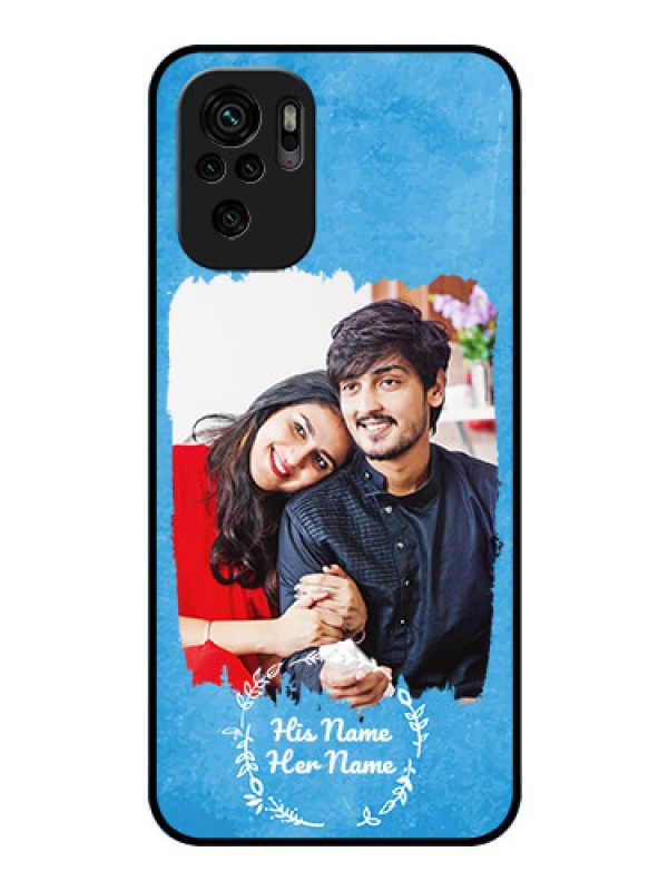Custom RedmiNote 10S Custom Glass Phone Case - Blue Color Vintage Design