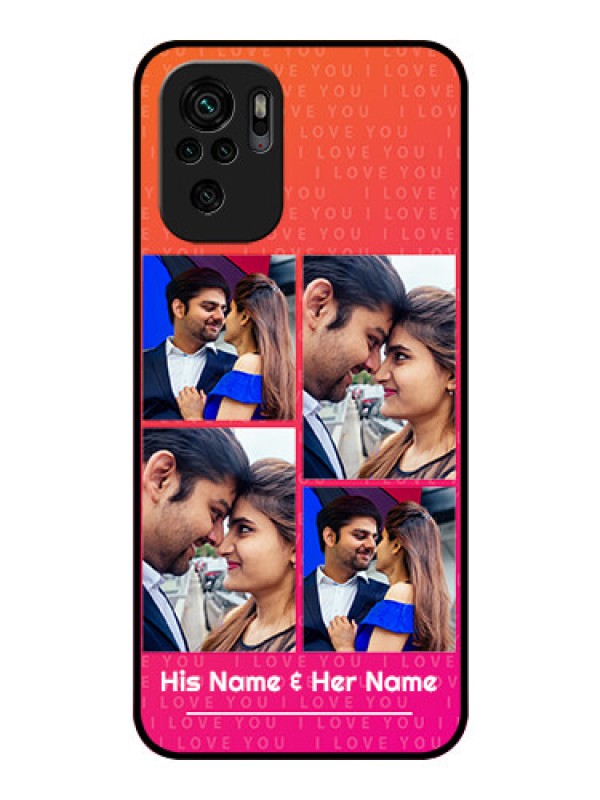 Custom Redmi Note 10s Custom Glass Phone Case - I Love You Pink Design