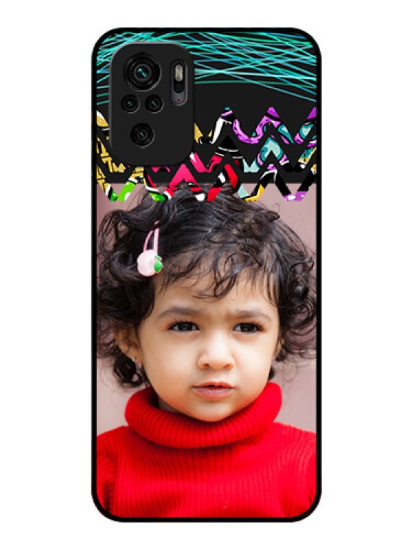 Custom Redmi Note 10s Personalized Glass Phone Case - Neon Abstract Design