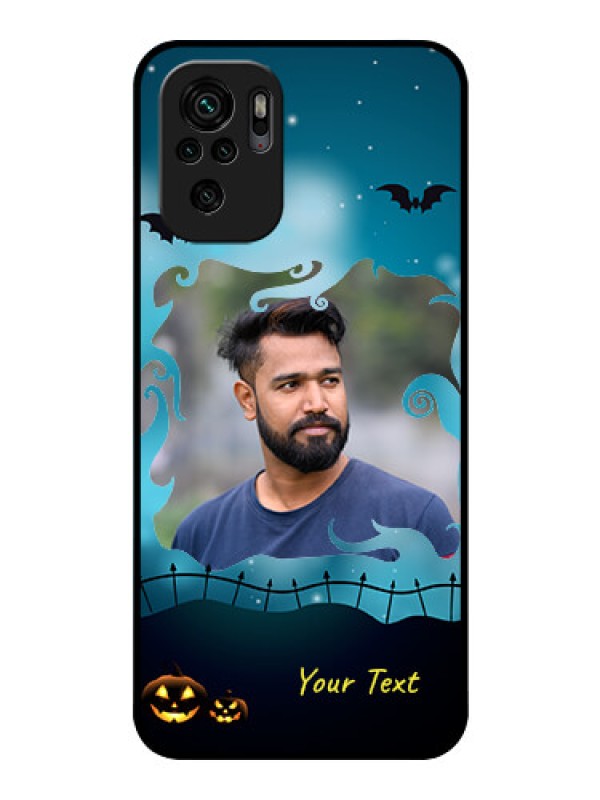 Custom Redmi Note 10s Custom Glass Phone Case - Halloween frame design