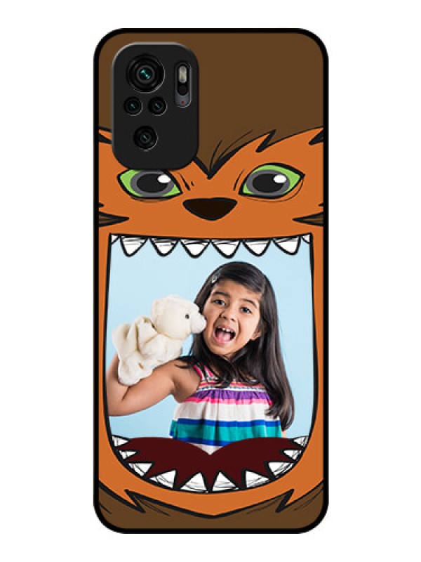 Custom Redmi Note 10s Photo Printing on Glass Case - Owl Monster Back Case Design