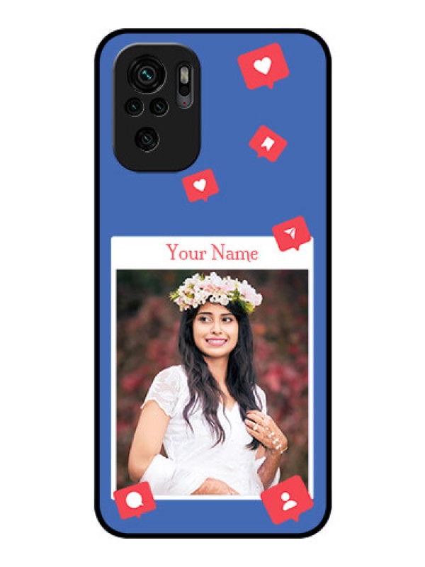 Custom Xiaomi Redmi Note 10S Custom Glass Phone Case - Like Share And Comment Design
