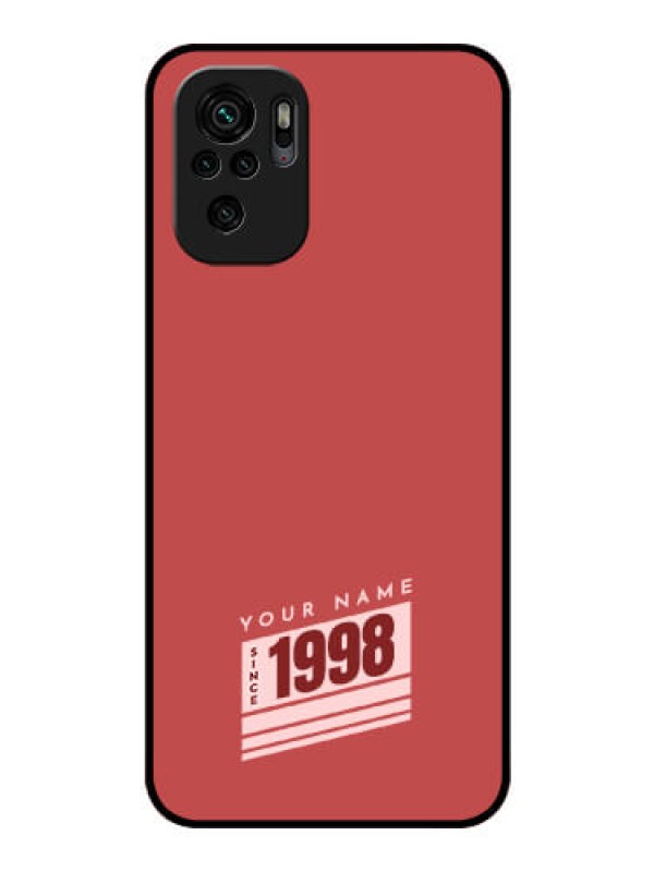 Custom Xiaomi Redmi Note 10S Custom Glass Phone Case - Red custom year of birth Design