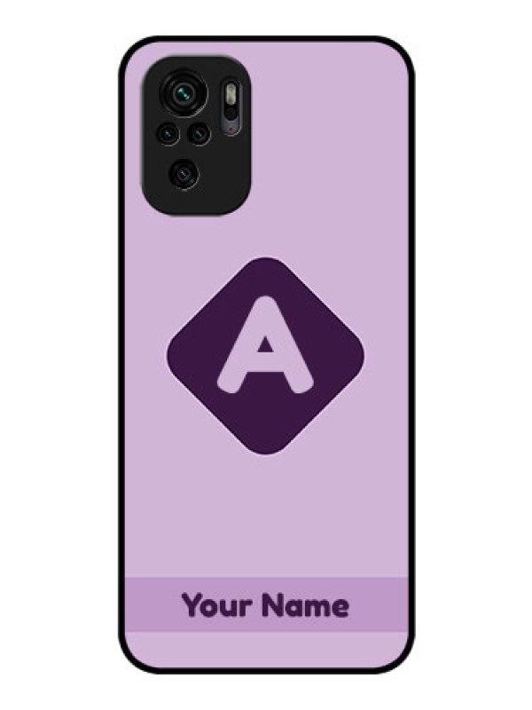 Custom Xiaomi Redmi Note 10S Custom Glass Mobile Case - Custom Letter in curved badge Design