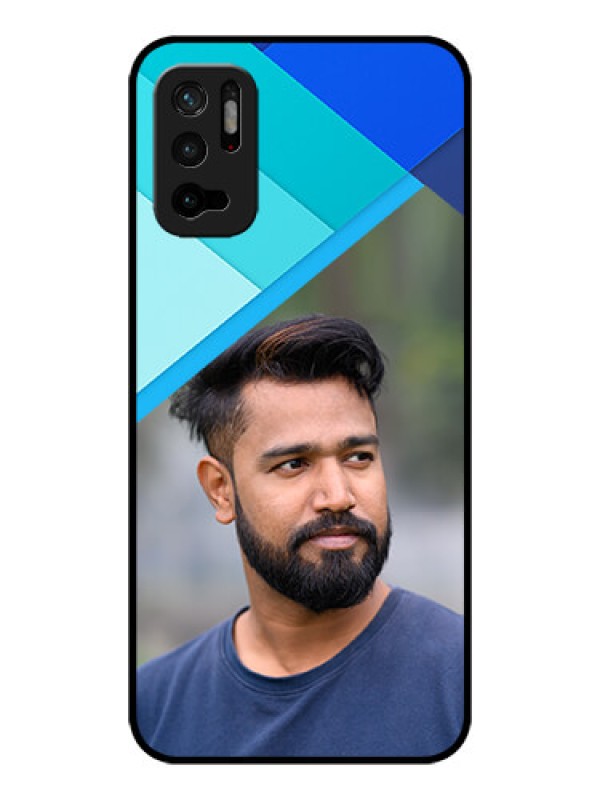 Custom Redmi Note 10T 5G Custom Glass Phone Case - Blue Pattern Design