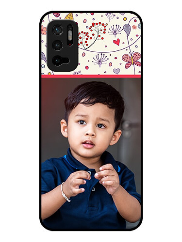 Custom Redmi Note 10T 5G Custom Glass Mobile Case - Premium Floral Design