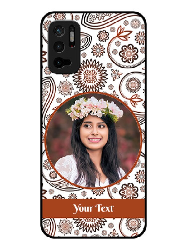 Custom Redmi Note 10T 5G Custom Glass Mobile Case - Abstract Floral Design 