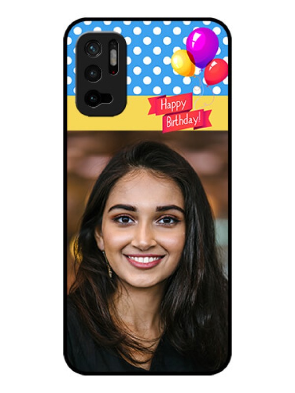 Custom Redmi Note 10T 5G Custom Glass Mobile Case - Happy Birthday Design