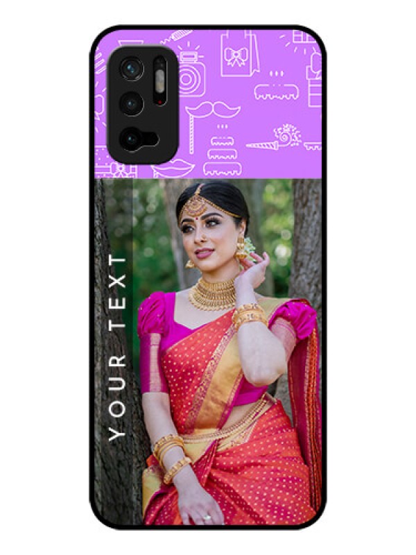 Custom Redmi Note 10T 5G Custom Glass Mobile Case - Birthday Icons Design