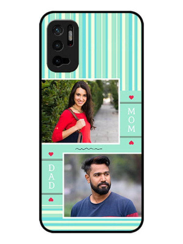 Custom Redmi Note 10T 5G Custom Glass Phone Case - Mom & Dad Pic Design