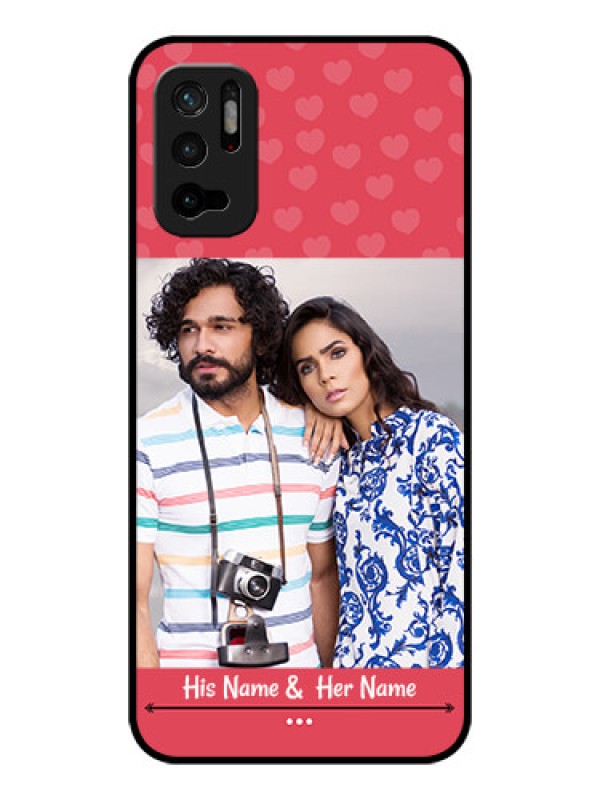 Custom Redmi Note 10T 5G Photo Printing on Glass Case - Simple Love Design