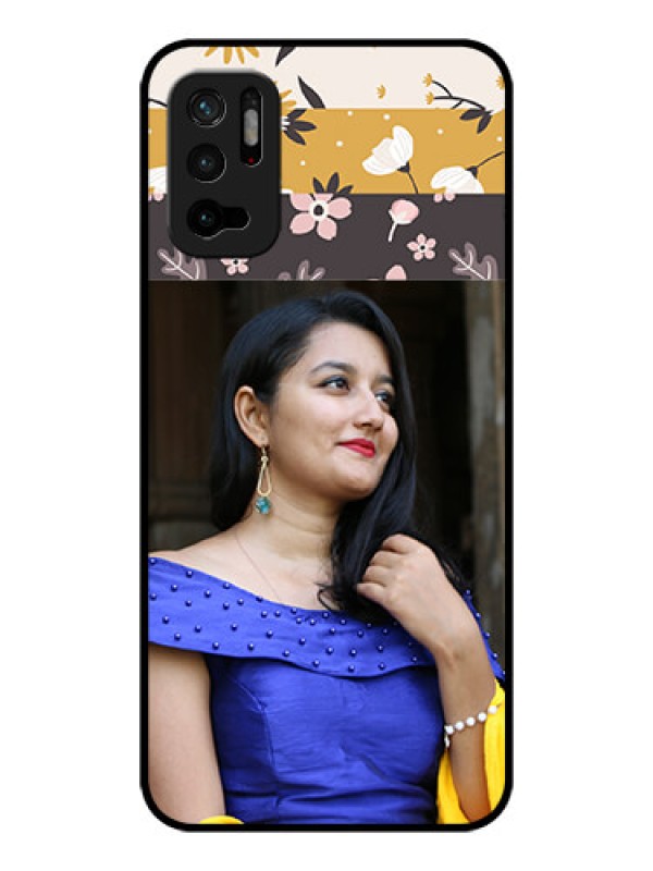 Custom Redmi Note 10T 5G Custom Glass Phone Case - Stylish Floral Design