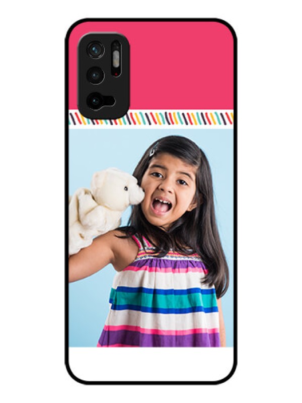 Custom Redmi Note 10T 5G Personalized Glass Phone Case - Line art design