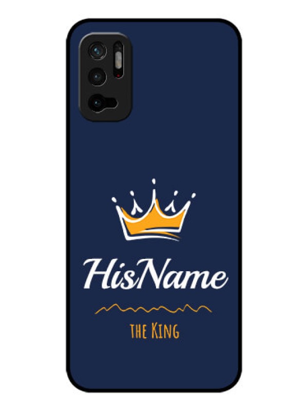 Custom Redmi Note 10T 5G Glass Phone Case King with Name