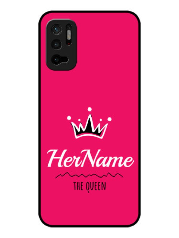 Custom Redmi Note 10T 5G Glass Phone Case Queen with Name
