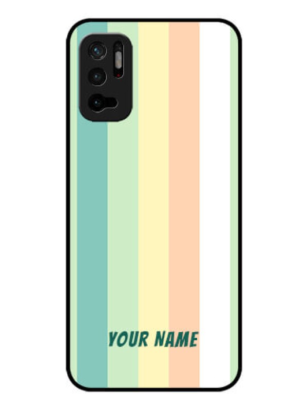 Custom Xiaomi Redmi Note 10T 5G Photo Printing on Glass Case - Multi-colour Stripes Design