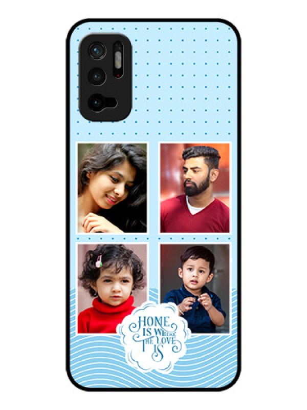 Custom Xiaomi Redmi Note 10T 5G Custom Glass Phone Case - Cute love quote with 4 pic upload Design