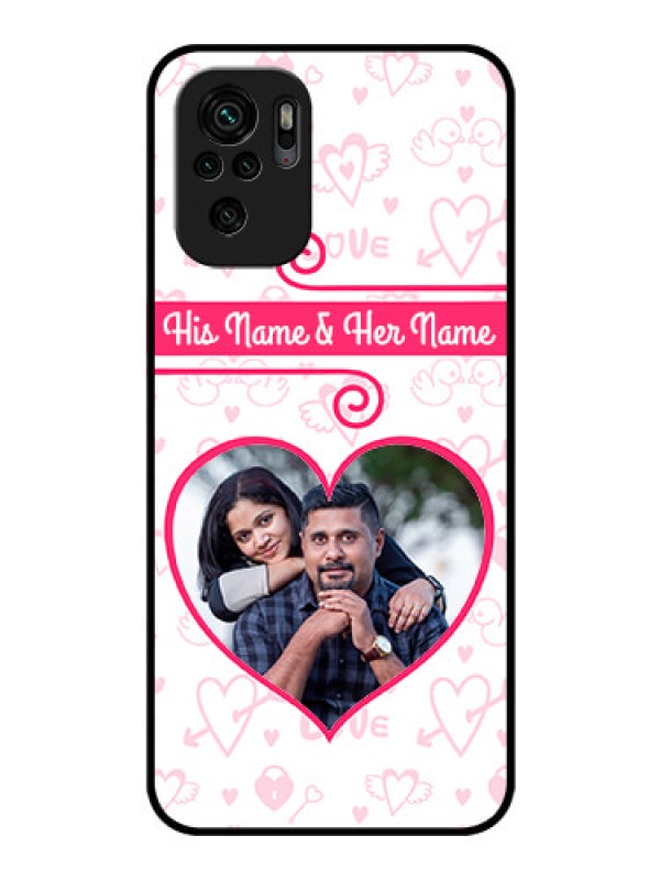 Custom Redmi Note 11 Se Personalized Glass Phone Case - Heart Shape Love Design