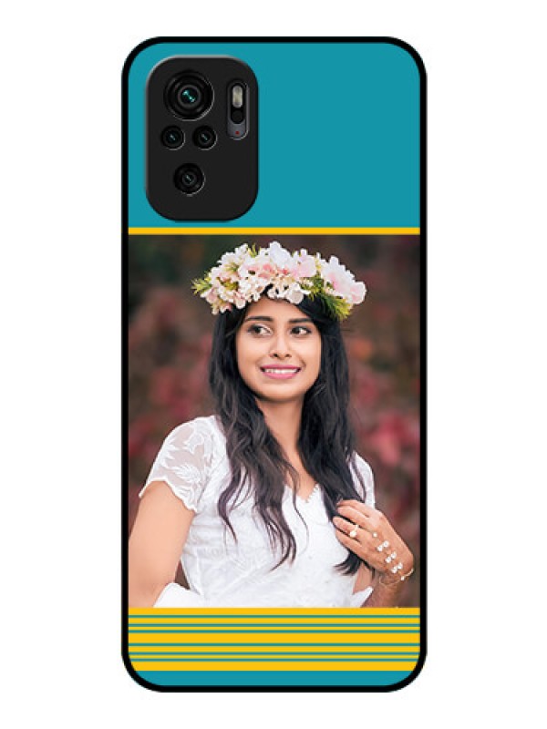 Custom Redmi Note 11 Se Custom Glass Phone Case - Yellow & Blue Design