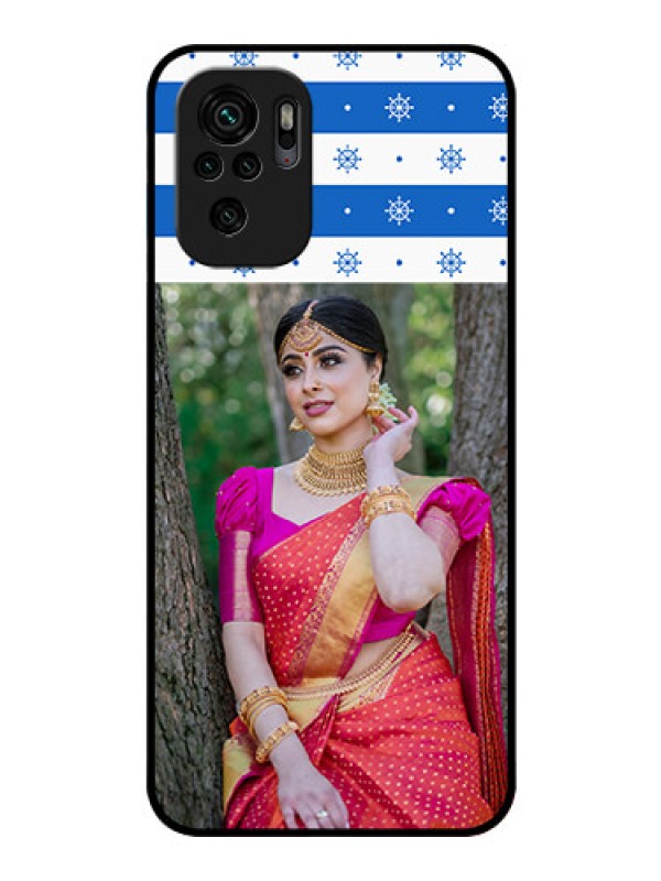 Custom Redmi Note 11 Se Photo Printing on Glass Case - Snow Pattern Design
