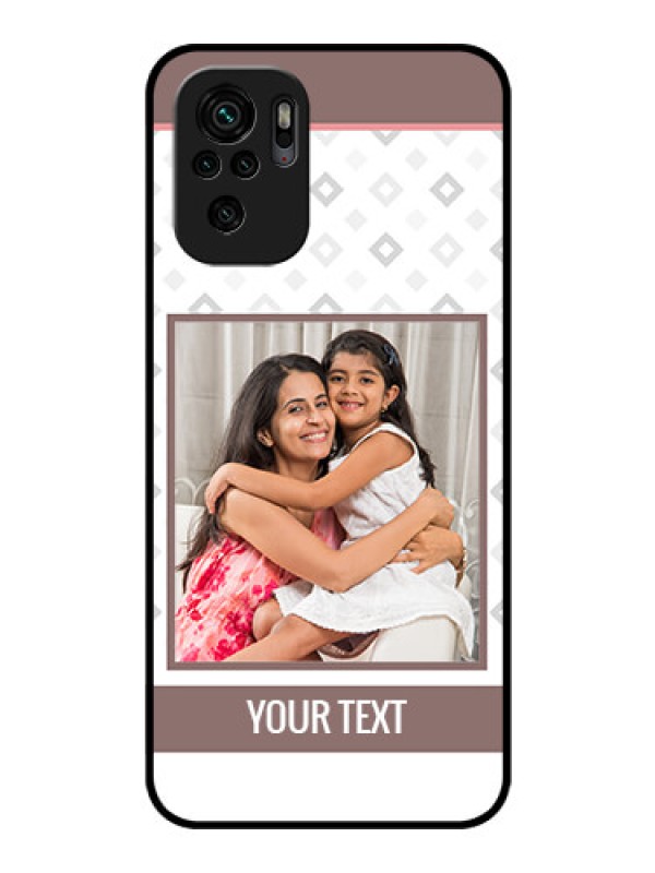 Custom Redmi Note 11 Se Photo Printing on Glass Case - Simple Diamond Design