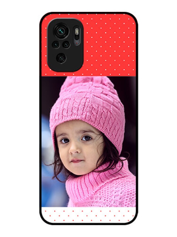 Custom Redmi Note 11 Se Photo Printing on Glass Case - Red Pattern Design