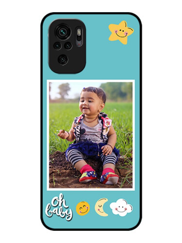 Custom Redmi Note 11 Se Personalized Glass Phone Case - Smiley Kids Stars Design